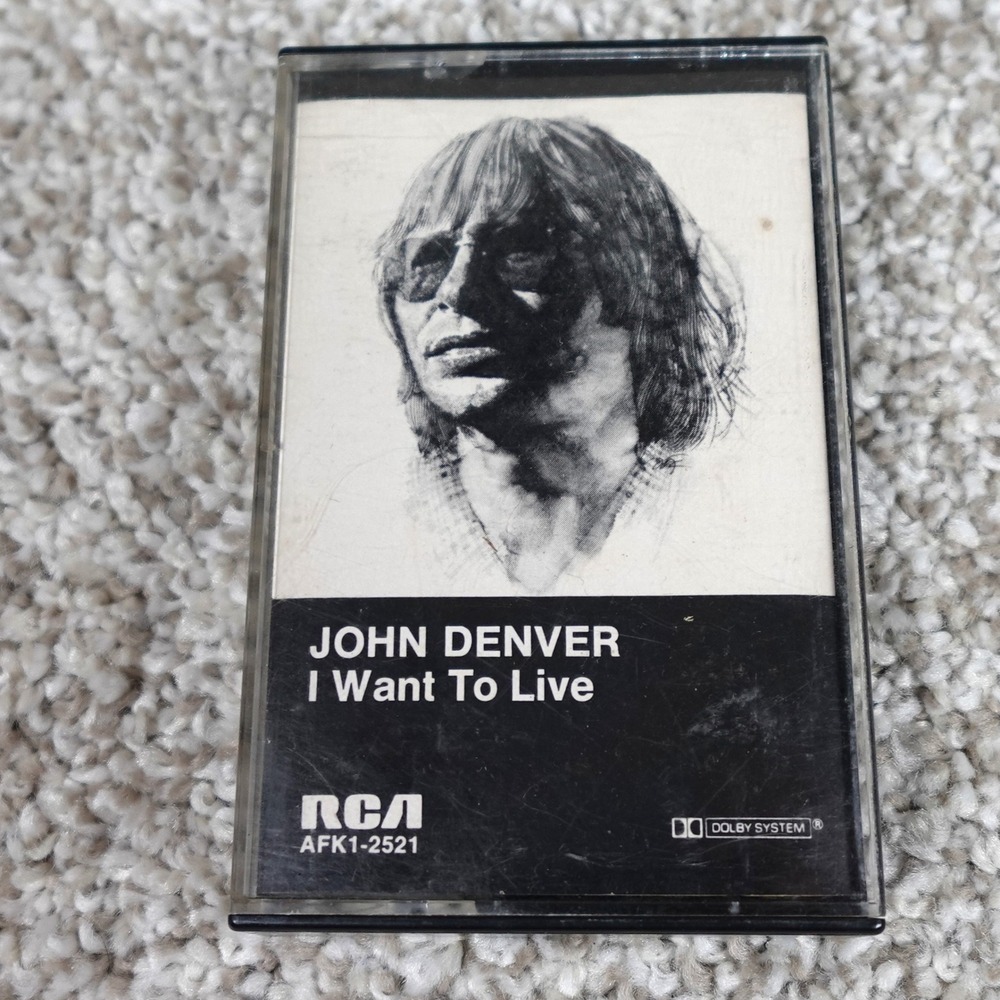 John Denver I Want To Live Cassette Tape 1977 RCA AFK1-2521 Vintage Folk Pop